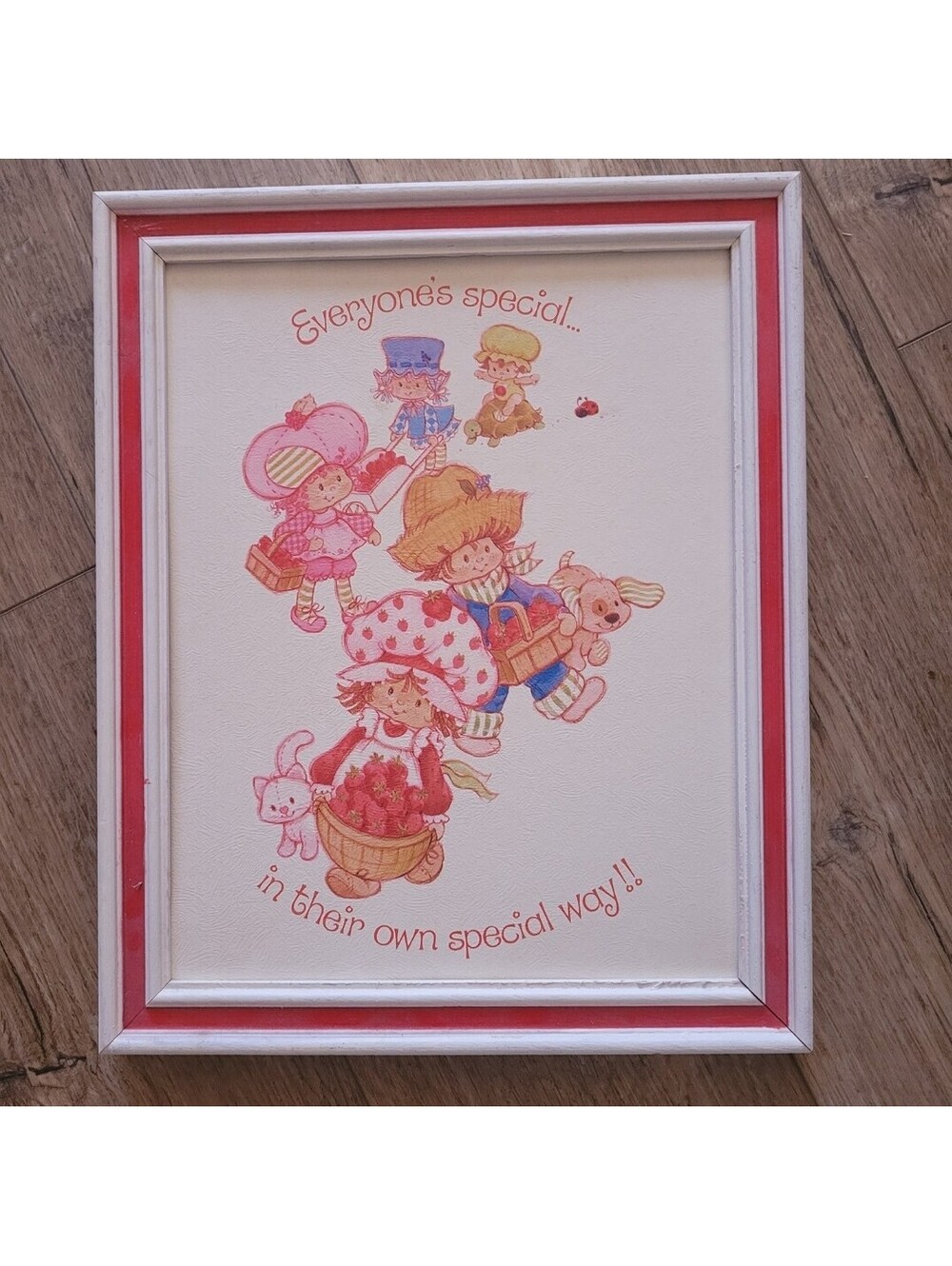 Vintage 1980s Strawberry Shortcake Friends Framed Wall Art National Picture